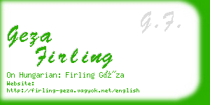 geza firling business card